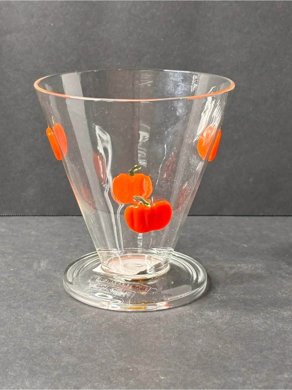 Anthropologie Halloween Icon Stemless Martini Glass Pumpkin
